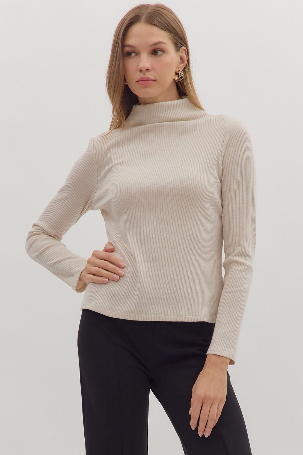 CREAM RIBBED SHIRT