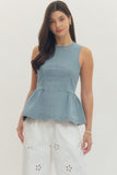 DENIM PEPLUM SHIRT