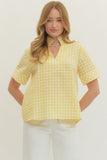YELLOW GINGHAM RUFFLE TOP