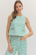 MINT PLAID TOP