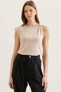 TAN SLEEVELESS TOP