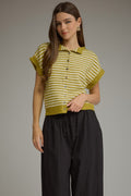 CHARTREUSE STRIPE TOP