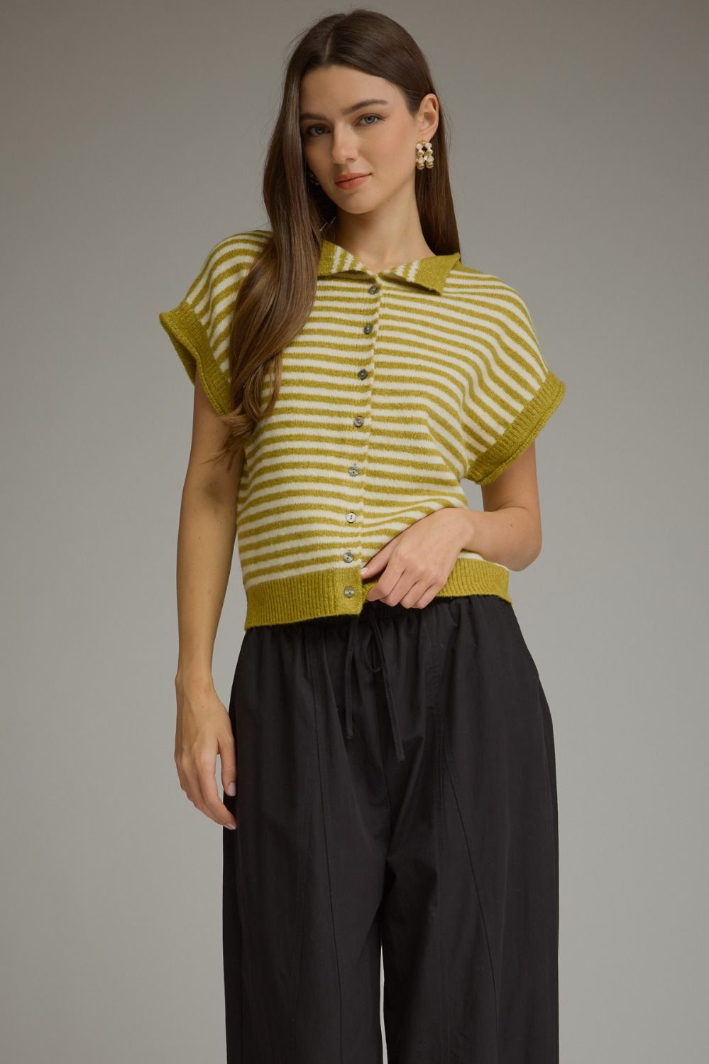 CHARTREUSE STRIPE TOP