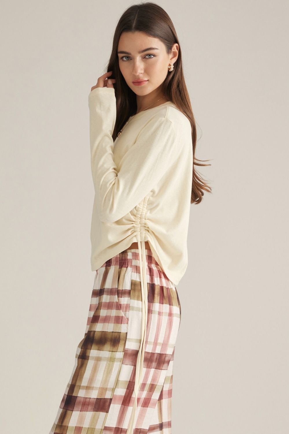 CREAM SIDE CINCHED TOP