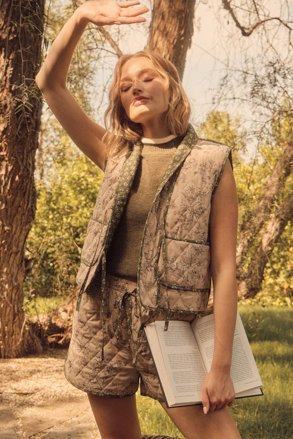 GREEN AND TAN VEST